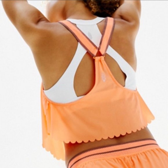 FREE PEOPLE Pretty Lil Running Top Semi Sheer Neon - Picture 2 of 7